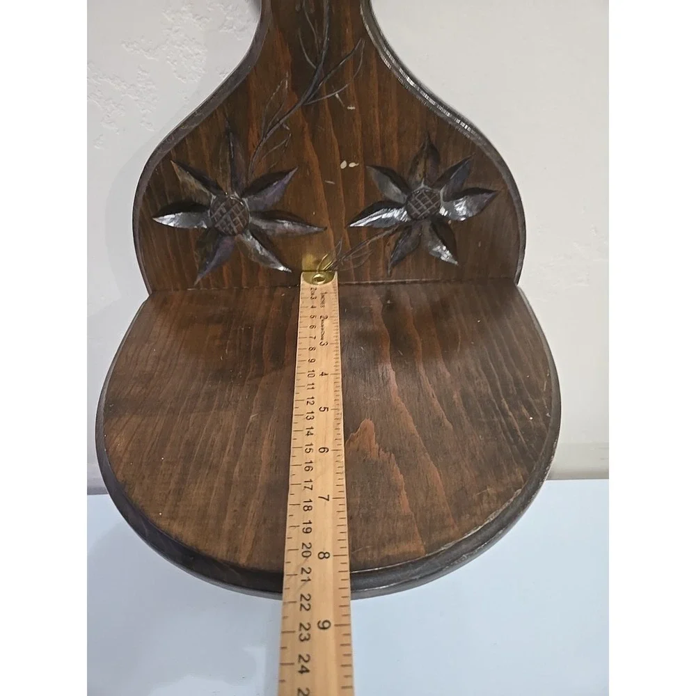 Vintage Wood Trinket Curio Wall Shelf Display Large Rustic Home Decor
